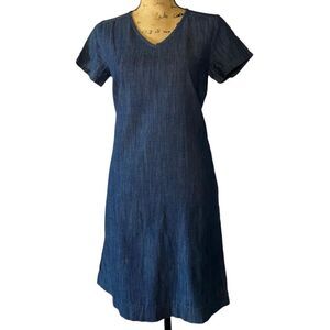 MERONA Blue Denim Straight Mini-to-Midi Dress XSmall